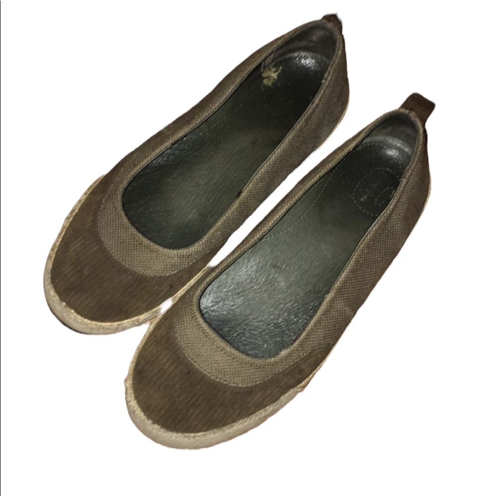Patagonia Womens Gumwood Ballet Flats Brown Round Toe Herringbone Slip On Shoe 8